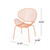 Set of 2 Matte Orange Outdoor Dining Chair 33.75"