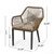 Set of 2 Beige and Brown Outdoor Wicker Dining Chairs with Cushion 31.5"