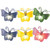 Set of 10 Pink, Green, Blue and Yellow Butterfly Novelty Christmas Lights 11ft White Wire