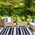 4' x 5.5' Striped Rectangular Outdoor Area Throw Rug - Navy Blue and White