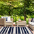 6.5' x 9.5' Navy Blue and White Striped Rectangular Outdoor Area Throw Rug