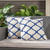 Set of 2 Navy Blue and Beige Handcrafted Square Outdoor Throw Pillows 18"