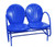 Electric Blue Retro Metal Tulip Outdoor Double Glider
