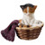 5" Adorable Cat leeping In A Basket Outdoor Statue