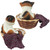 5" Set of 2 Adorable Cat Sleeping In A Basket Outdoor Statue