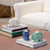 Set of 3 Green and Blue Elephant Tea Light Holders 6.5"