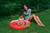 37" Inflatable Red Strawberry With Green Stem Kiddie Swimming Pool