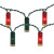 Set of 20 Green and Red Shotgun Shell Christmas Lights - Green Wire