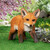 17" Cavorting Carmine Baby Fox Outdoor Garden Statue