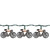 10 Black and Clear Bicycle Summer Patio String Lights - 8.5 ft Green Wire