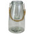 10.25" Cylindrical Glass Lantern With a Hanging Tea Light Holder