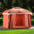 117" Orange and Gray Contemporary Solid Outdoor Patio Gazebo