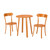 3-Piece Matte Orange Finish Contemporary Outdoor Furniture Patio Bistro Set