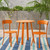 3-Piece Matte Orange Finish Contemporary Outdoor Furniture Patio Bistro Set
