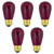 Pack of 25 Incandescent S14 Purple Christmas Replacement Bulbs