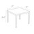 5-Piece White Wickerlook Patio Dining Set with Tinted Glass Top 37"