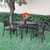 5-Piece Gray Patio Dining Set with Tinted Glass Top 37"