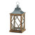 22.5" Brown and Gray Diamond Lattice Candle Lantern