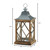 22.5" Brown and Gray Diamond Lattice Candle Lantern