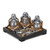 11" Silver and Bronze No Evil Buddha Garden Candle Holder