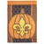 Orange and Black "Fleur de Lis" Double Applique Large Flag 42" x 29"