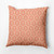 16" x 16" Orange and White Tufted Square Outdoor Throw Pillow