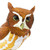 4.75" Brown and Ivory Eastern Screech Owl Educational Teaching Figurine