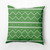 20" x 20" Green and White Mudcloth Square Outdoor Throw Pillow