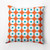 Button Up Square Outdoor Throw Pillow - 16" - Orange and White