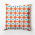 18" x 18" Orange and White Button Up Square Outdoor Throw Pillow