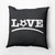 20" x 20" Gray and White Love Soccer Square Outdoor Throw Pillow