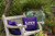16" x 16" Purple and White "Love" Soccer Outdoor Throw Pillow
