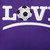 20" x 20" Purple and White "Love" Soccer Outdoor Throw Pillow