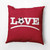 20" x 20" Red and White "Love" Soccer Outdoor Throw Pillow