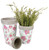 Set of 3 White and Pink Floral Printed Nesting Flower Planter 9.25"