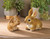 3.5" Beige and Ivory Giggling Bunny Outdoor Garden Figurine