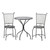 3pc Black Contemporary Dine Style Patio Bistro Set 29.75"
