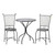 3pc Black Contemporary Dine Style Patio Bistro Set 29.75"