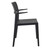 33.5" Black Solid Patio Arm Chair