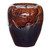 Elegant 12.5" Ceramic Burnt Umbra Jar Sculptural Garden Fountain - Hand-Fired Outdoor Décor