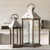 Set of 2 White and Beige Natural Lanterns 26.75"