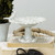 6.5" White Antique Table Top Bird Feeder
