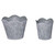 Set of 2 Green and White Bucket Outdoor Standing Planters 9.25"