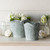 Set of 2 Green and White Bucket Outdoor Standing Planters 9.25"