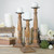 Wooden Spindle Pillar Candle Holders - 19.5" - Brown - Set of 3