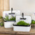 Set of 2 White and Black Faucet Sink Planters 19.5"