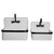 Set of 2 White and Black Faucet Sink Planters 19.5"