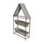 44" Gray and Black Galvanized House Frame Outdoor Planter