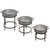 Set of 3 Silver and Black Traditional Outdoor Planters 20.5"