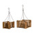 Set of 2 Brown and Black Traditional Hanging Outdoor Planters 11"